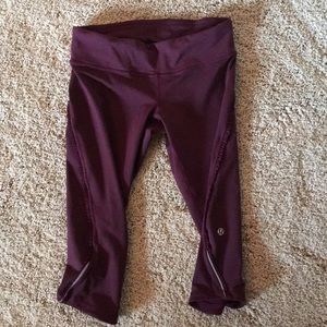 Lulu Lemon Burgundy Capris